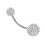 Lady Flexible Crystal Rhinestone Belly Button Ring White 1