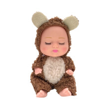 5 Inch Lifelike Mini Baby Doll with Animal Clothes
