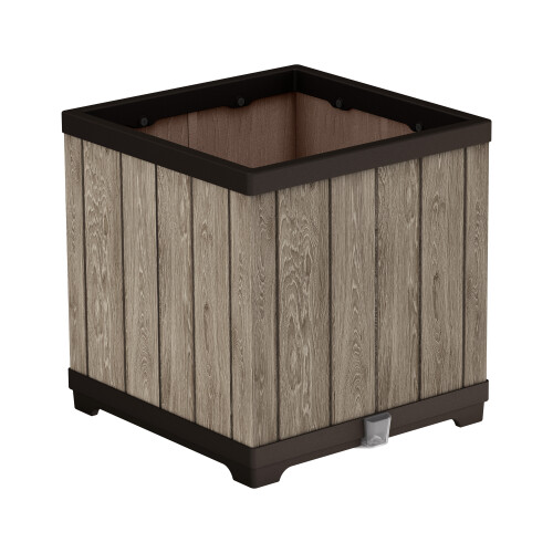 Keter Signature Square Planter - Ashwood Brown