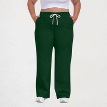 Women's Plus Size Casual Pants Drawstring Waist Solid Color