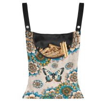 Boho Mandala Flower Clothespins Bag with Butterfly Holder