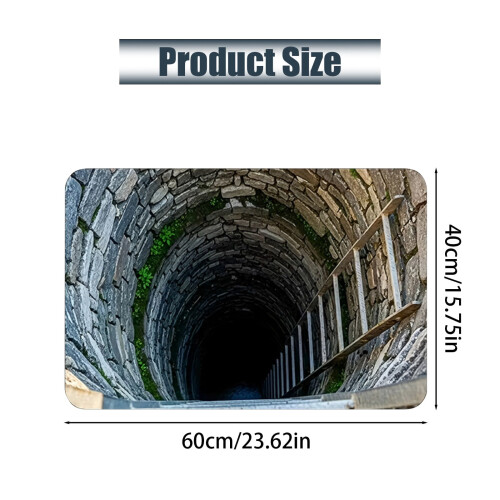 3D Visual Trap Carpet Realistic Depth Effect Flock Rug 2