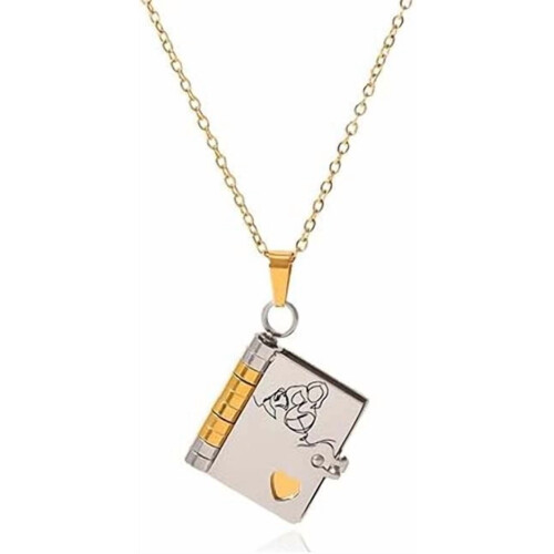 Book Necklace Locket Pendant Personalized Gold Silver 1