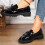 Willtoo Women's Bowknot Loafers Black Slip-On Platform 5