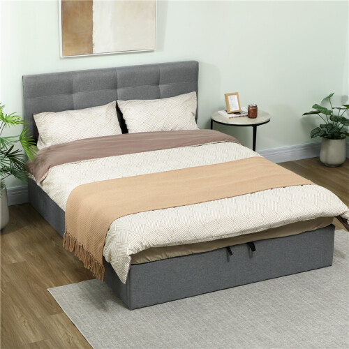 5ft King Ottoman Bed with Gas Lift Storage - Grey 2