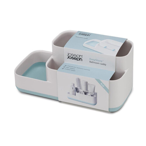 Bathroom Easy-Store Bathroom Caddy- White/Blue 2