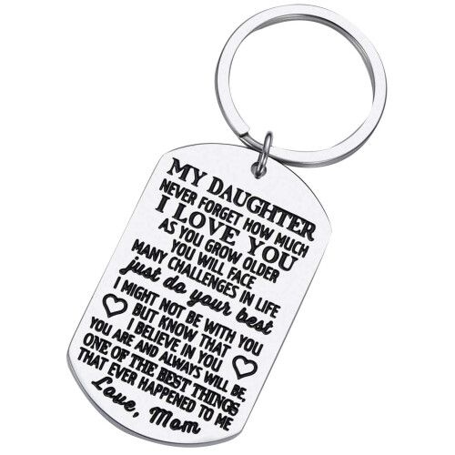 Daughter Keychain Inspirational Gift from Mom 1pc