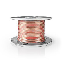Højtaler Kabel | 2x 1.50 mm² | Kobber | 100.0 m | Runde | PVC | Gennemsigtig | Rulle