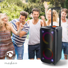 Bluetooth Party Speaker | Maksimal batteritid: 5 timer | 240 W | Bærehåndtag | Fest lys | Equalizer | Orange / Sort