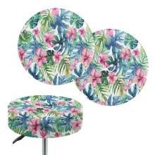 Palm Leaf Floral Bar Stool Covers Polyester 2-Pack