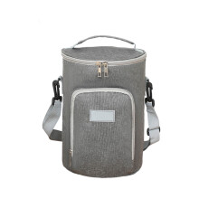Round Insulated Picnic Bag 6.4L 9 Inch Gray