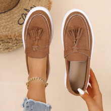 Women's Slip-On Loafers with Tassel Detail, Lightweight