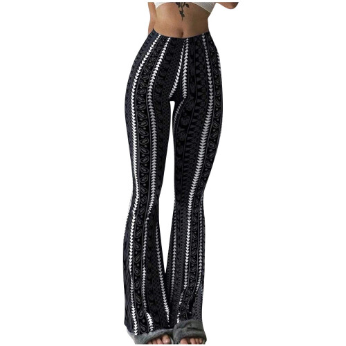 Women's Plus Size Y2K Printed Bell Bottom Leggings