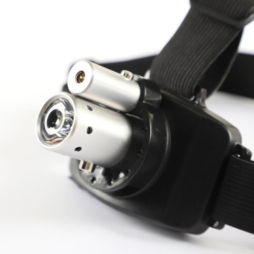 Último modelo 2026: Linterna frontal láser LED recargable con puntero láser. 1