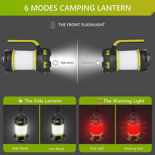 Lanterna de acampamento LED recarregável, lanterna e bateria externa. 2