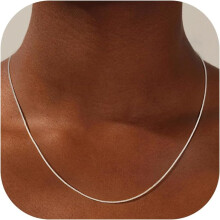 Sterling Silver Box Chain Necklace 0.8mm 16/18/20/22 inch