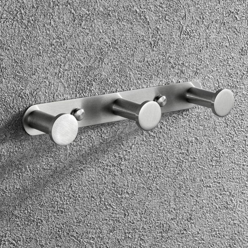 Towel Hook Stainless Steel, Robe Hook Wall Mount Drilled, Coat Hook Wall Hook Drilling,Door Hook Silver 3 Hook 1