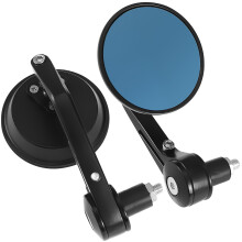 Motorcycle Round Rearview Mirror Pair Adjustable Angle