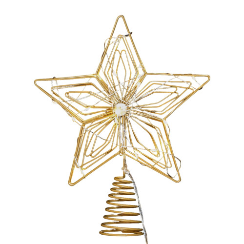 Christmas Tree Topper Gold Hollow Star Mini 1