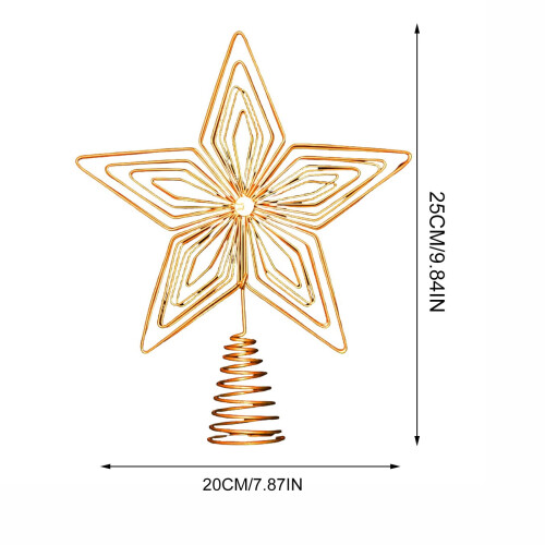 Christmas Tree Topper Gold Hollow Star Mini 2