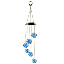 Guirlande Lumineuse Solaire D'Extérieur Étanche, Carillon Éolien Solaire, Effet Boule Bleue Colorée, pour Jardin, Fête, Balcon
