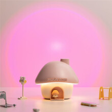 Réservoir D'Eau de 300 Ml, Humidificateur D'Air en Forme de Champignon, Veilleuse pour la Maison ou le Bureau, Rose