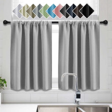 Thermal Blackout Curtains Blue 29.9x36 Inch Set of 2