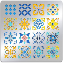 Stainless Steel Tile Pattern Stencil Kit 6.14 x 6.14 Inch