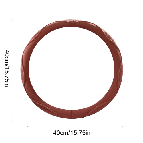 Leather Steering Wheel Cover Anti-Slip Microfiber 14.5–15 1
