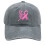 Pink Ribbon Embroidered Women's Adjustable Baseball Cap Grey 1