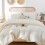 Queen Comforter Set Ivory 3-Piece Boho Lightweight Quilt 1