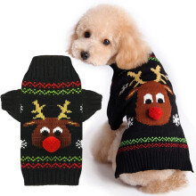 Cat-Print Dog Christmas Sweater for Small Medium Large Dogs