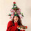 Christmas Tree Topper Star Decoration with Santa Hat 1