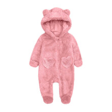 Baby Jumpsuit Winter Fleece Romper with Hood 0-3 Months