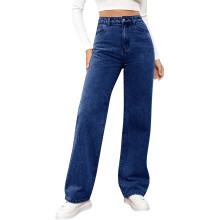 Women's High-Waisted Straight-Leg Jeans Stretchy