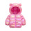 Kids Puffer Jacket Hooded Bear Ear Design Pink Size 90 1