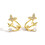 Butterfly Stud Earrings Gold Plated Cubic Zirconia 1