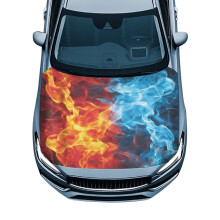 Fire Print Car Hood Cover Washable Compatible with Most Cars