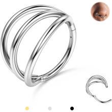 Titanium Hoop Nose Ring 16G 18G 20G CZ