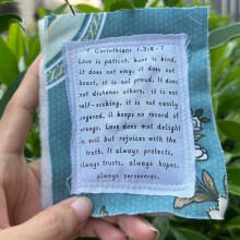 Handmade Pocket Prayer Quilt with Wooden Cross 1 pc
