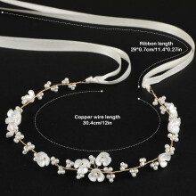 Princess Flower Crown Headband with Pearls for Girls