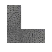 L-Shaped Memory Foam Bath Mat Absorbent Non-Slip 1 Pack