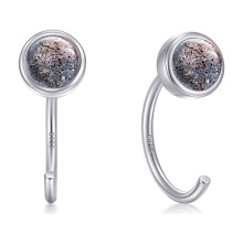 Sterling Silver Half Hoop Earrings Hypoallergenic