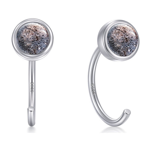 Sterling Silver Half Hoop Earrings Hypoallergenic