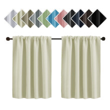 Thermal Short Blackout Curtains Beige 29.9x36 Inch Set of 2