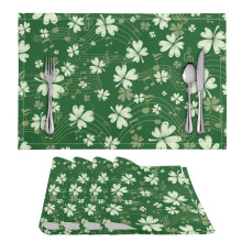 Heat-Resistant Non-Slip Placemats Four-Leaf Clover Music
