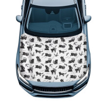 Black Cat Hood Cover Stretchable Washable for Most Cars