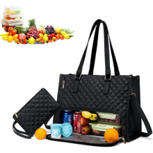 Packuum Tote Bag Backpack with Lunch Compartment and Laptop