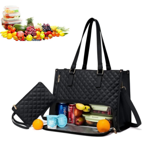 Packuum Tote Bag Backpack with Lunch Compartment and Laptop
