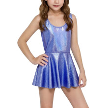 Girls Sequin Sleeveless Tank Jumpsuit Dress Blue